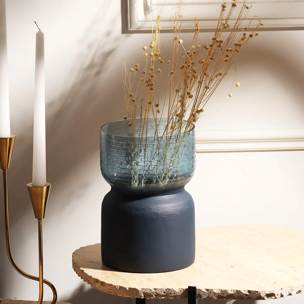 Estonia Dual-Toned Glass Vase Medium - Cobalt