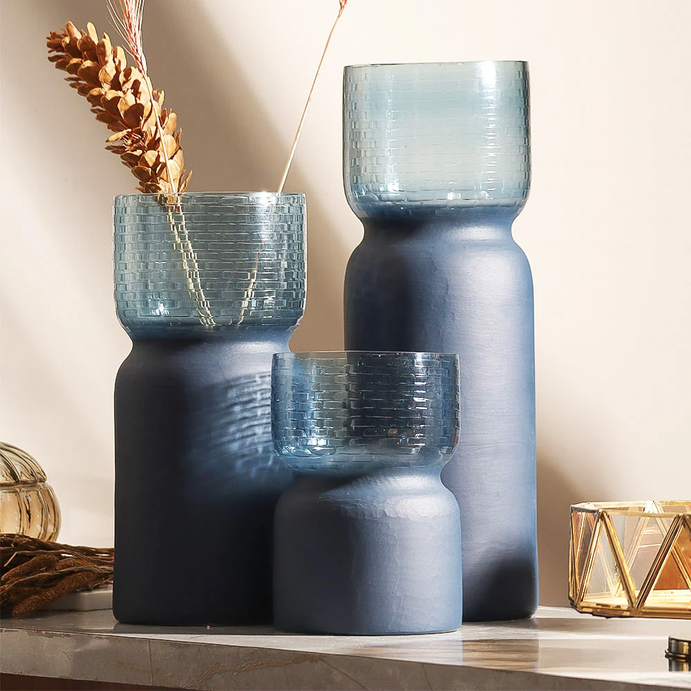 Estonia Dual-Toned Glass Vase Medium - Cobalt - Image 4