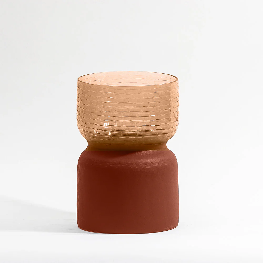 Estonia Dual-Toned Glass Vase Medium - Terracotta - Image 3
