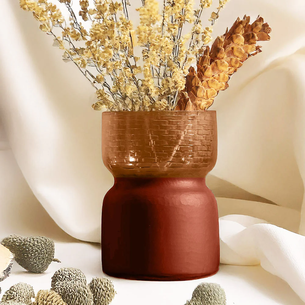 Estonia Dual-Toned Glass Vase Medium - Terracotta - Image 4