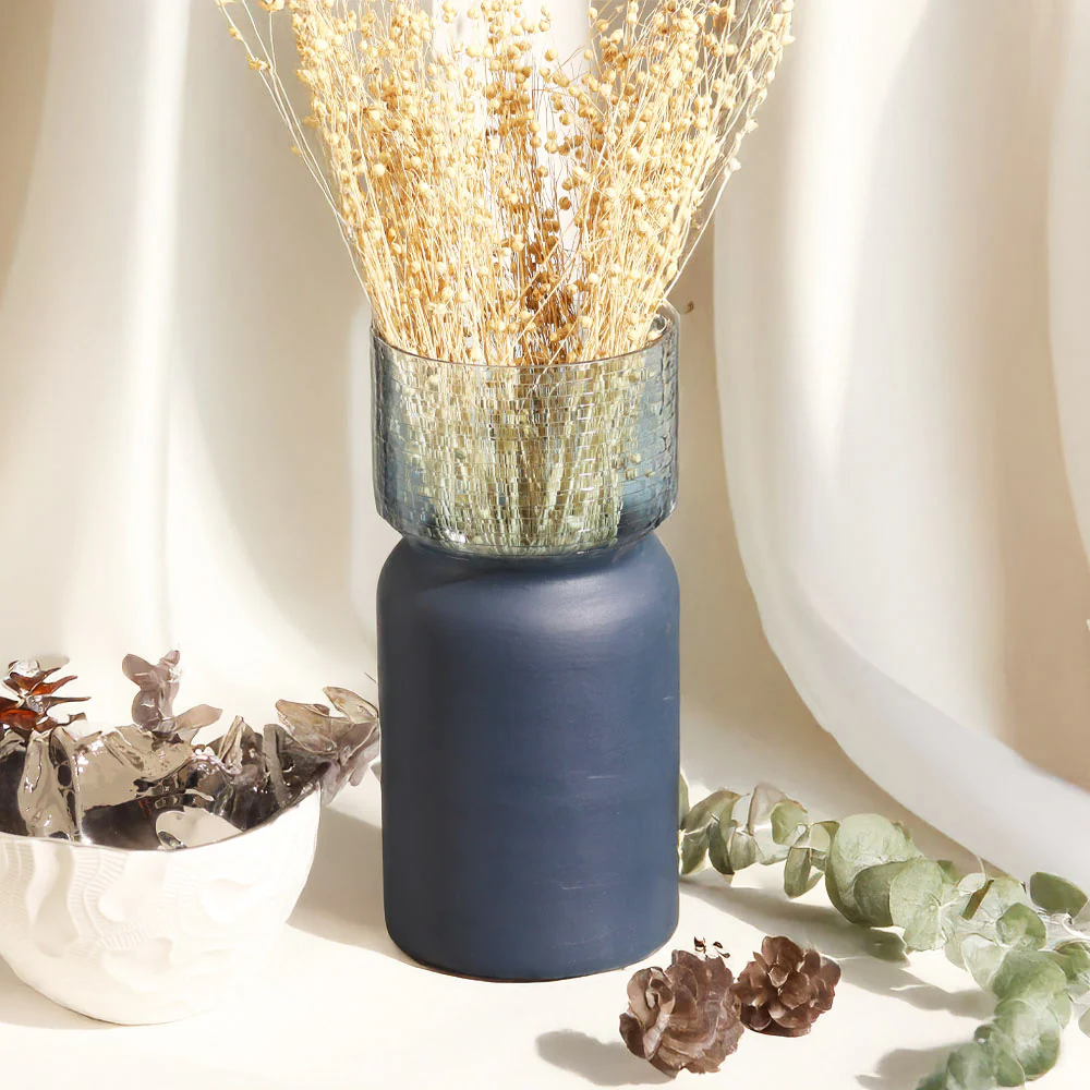 Estonia Dual-Toned Glass Vase Tall - Cobalt - Image 2