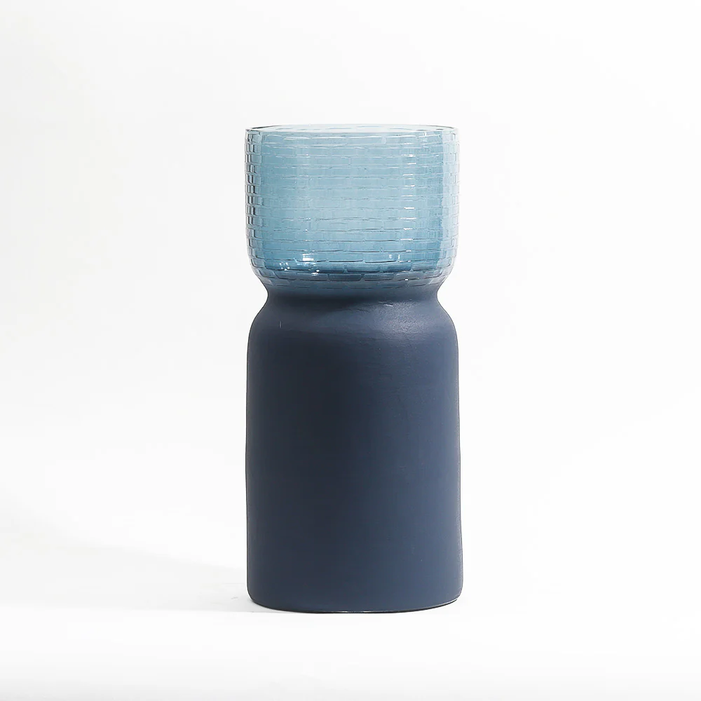 Estonia Dual-Toned Glass Vase Tall - Cobalt - Image 3
