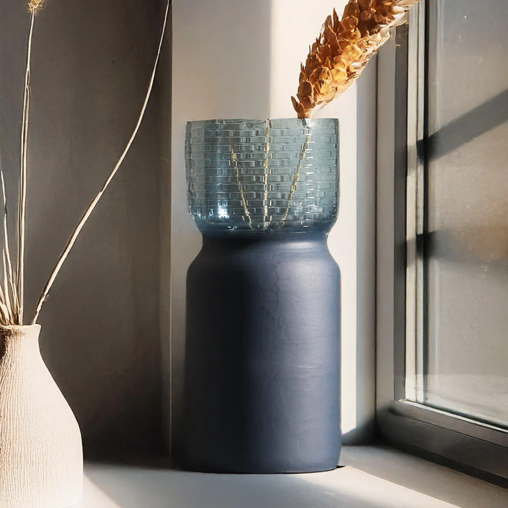 Estonia Dual-Toned Glass Vase Tall - Cobalt - Image 5
