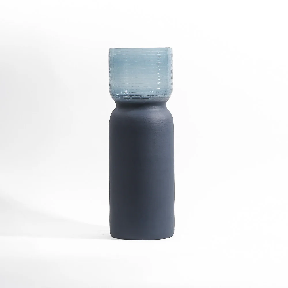 Estonia Dual-Toned Glass Vase XL - Cobalt - Image 3