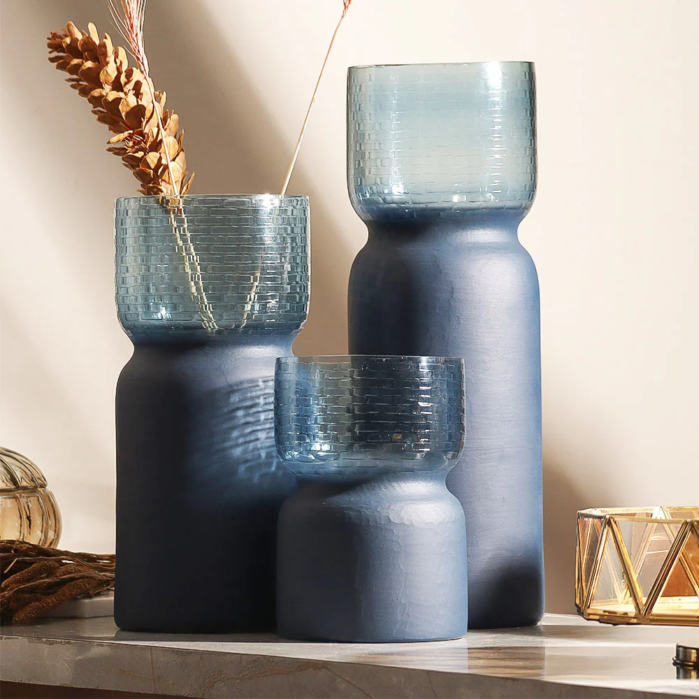 Estonia Dual-Toned Glass Vase XL - Cobalt - Image 5