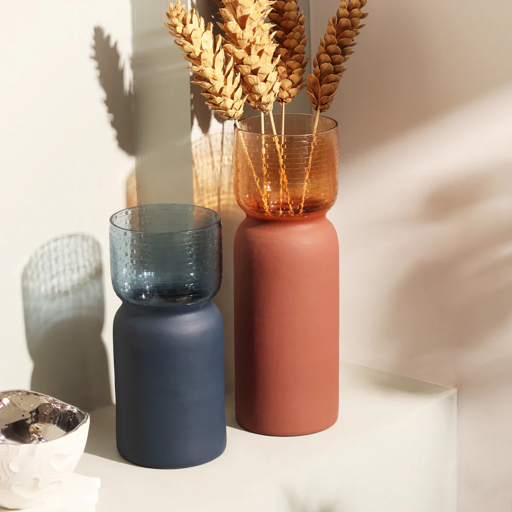 Estonia Dual-Toned Glass Vase XL - Terracotta - Image 6
