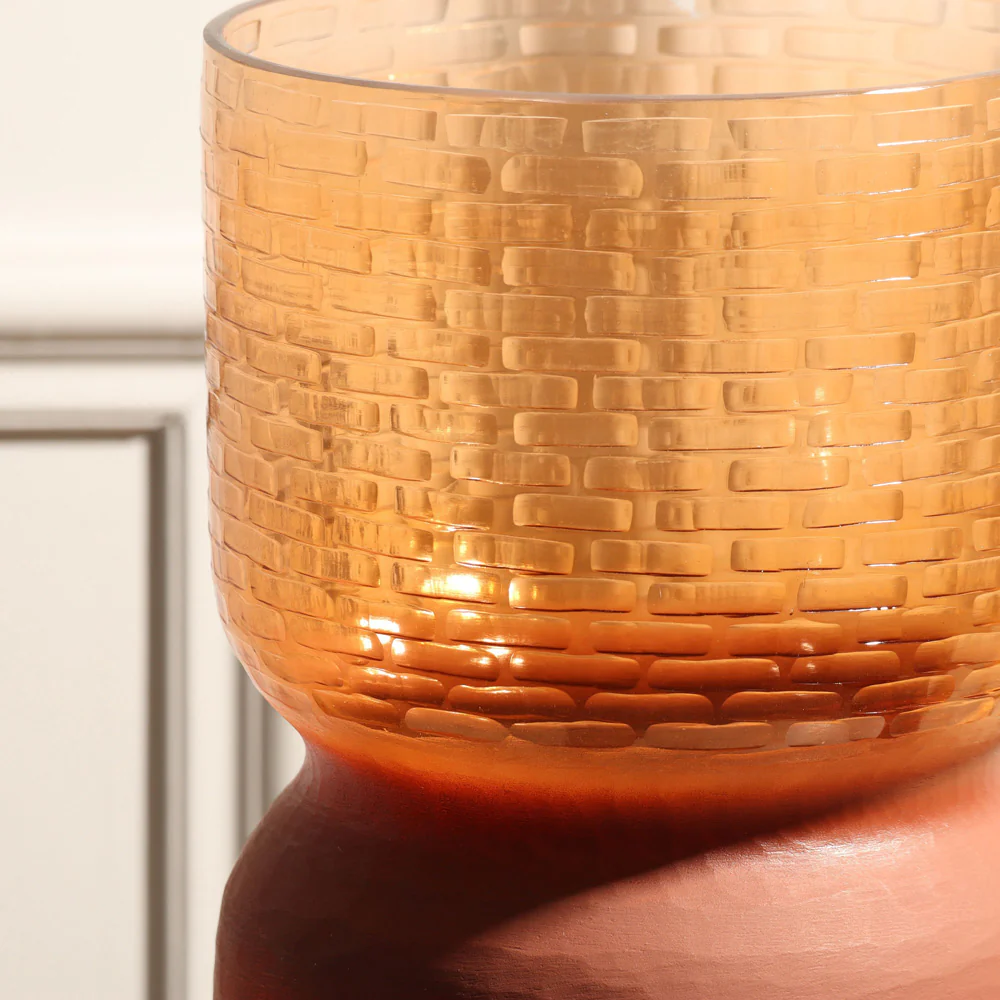 Estonia Dual-Toned Glass Vase XL - Terracotta - Image 7