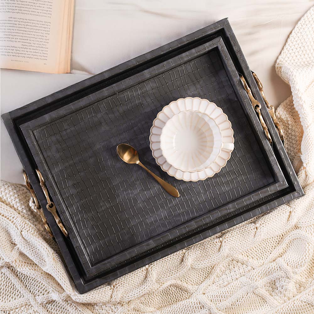 Eten Decorative Tray Large - Grey Croc - Image 4