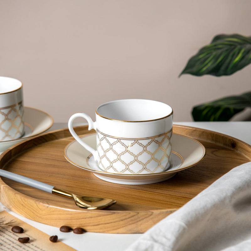 Eternal Palace 12-piece Porcelain Tea Set - Gold - Image 5