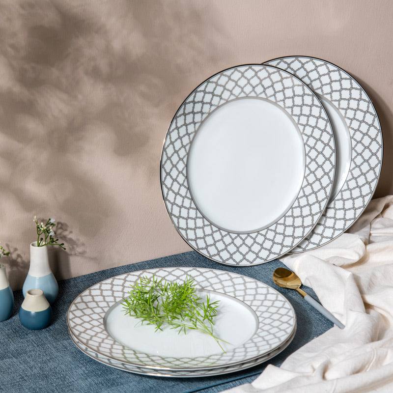 Eternal Palace Dinner Plates, Set of 4 - Platinum - Image 3