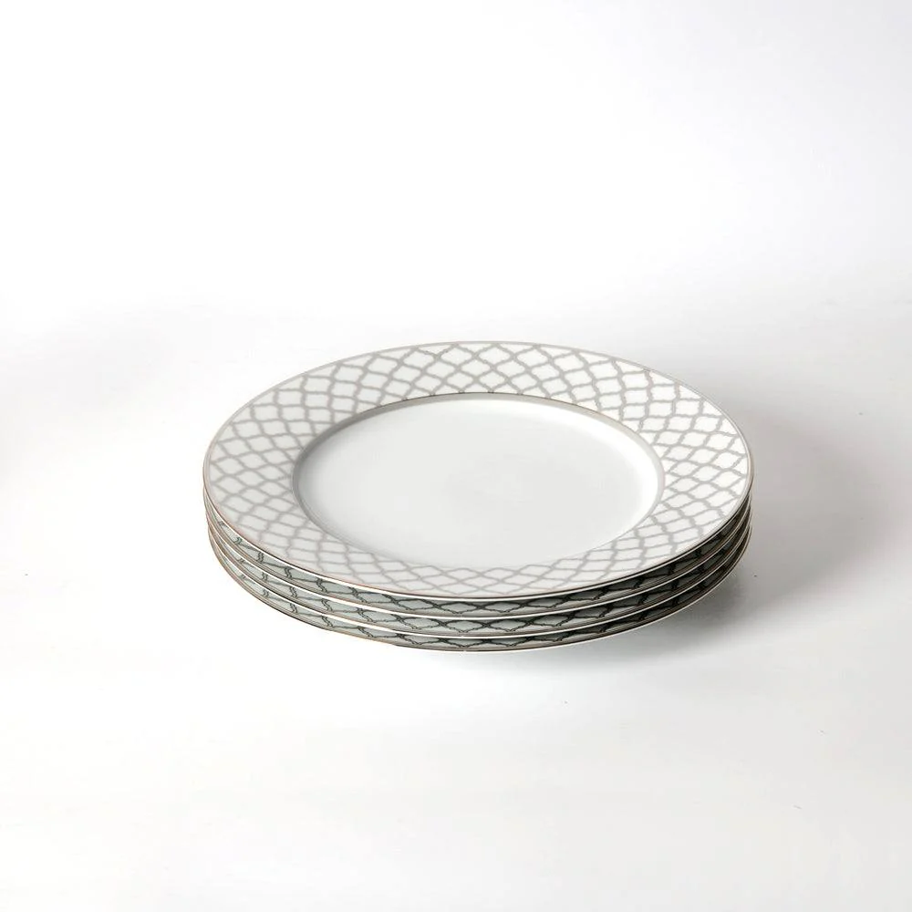 Eternal Palace Dinner Plates, Set of 4 - Platinum - Image 4