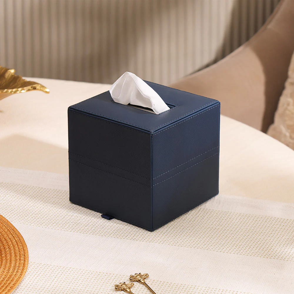 Etna Square Tissue Box Holder - Navy - Image 5