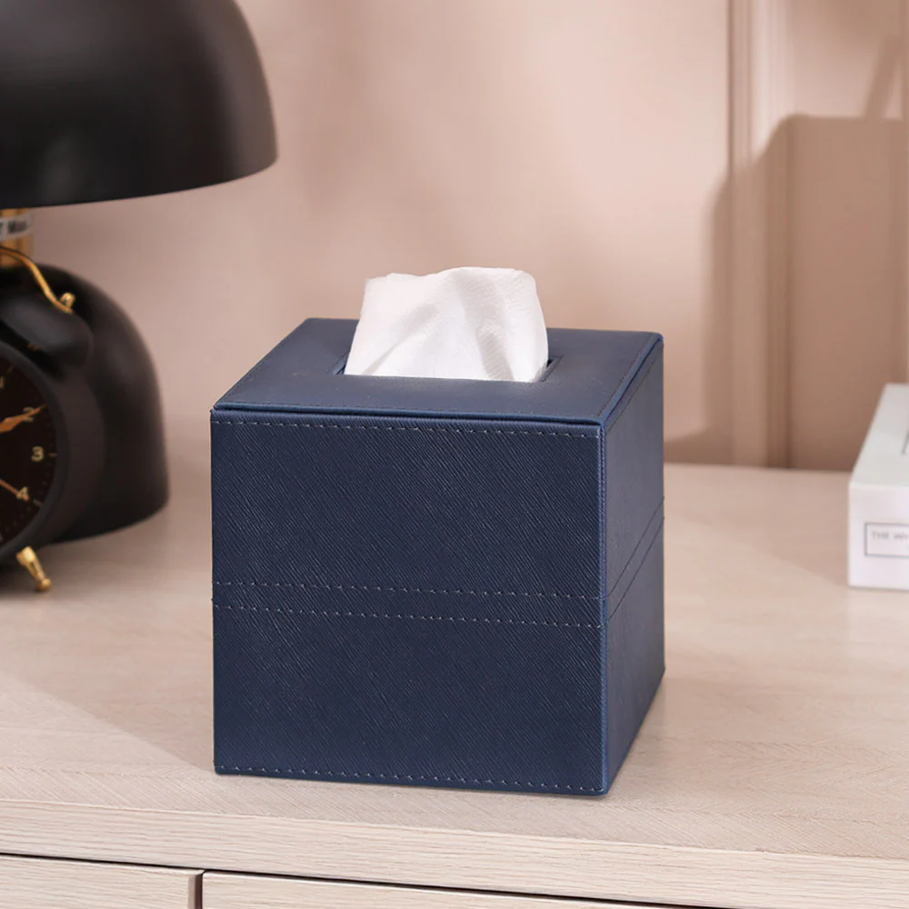 Etna Square Tissue Box Holder - Navy - Image 7