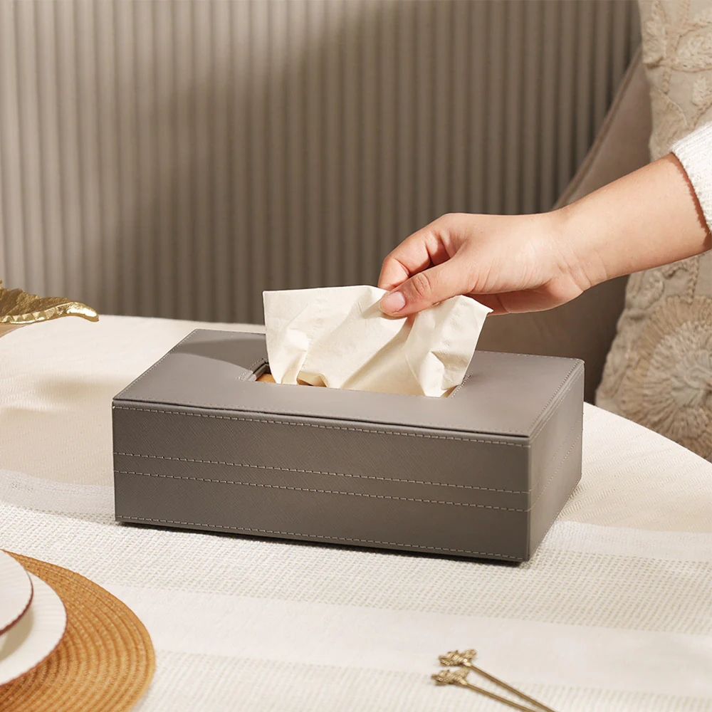 Etna Tissue Box Holder - Asphalt - Image 2
