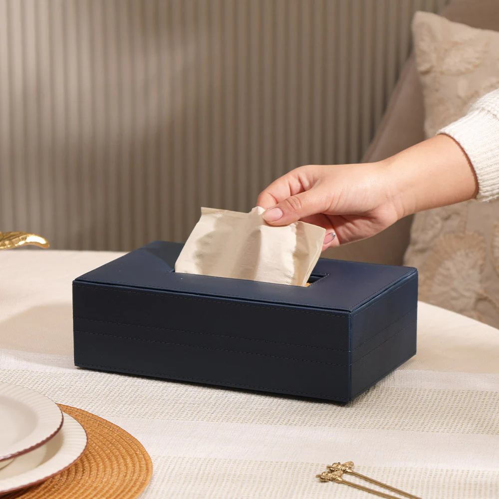 Etna Tissue Box Holder - Navy - Image 2