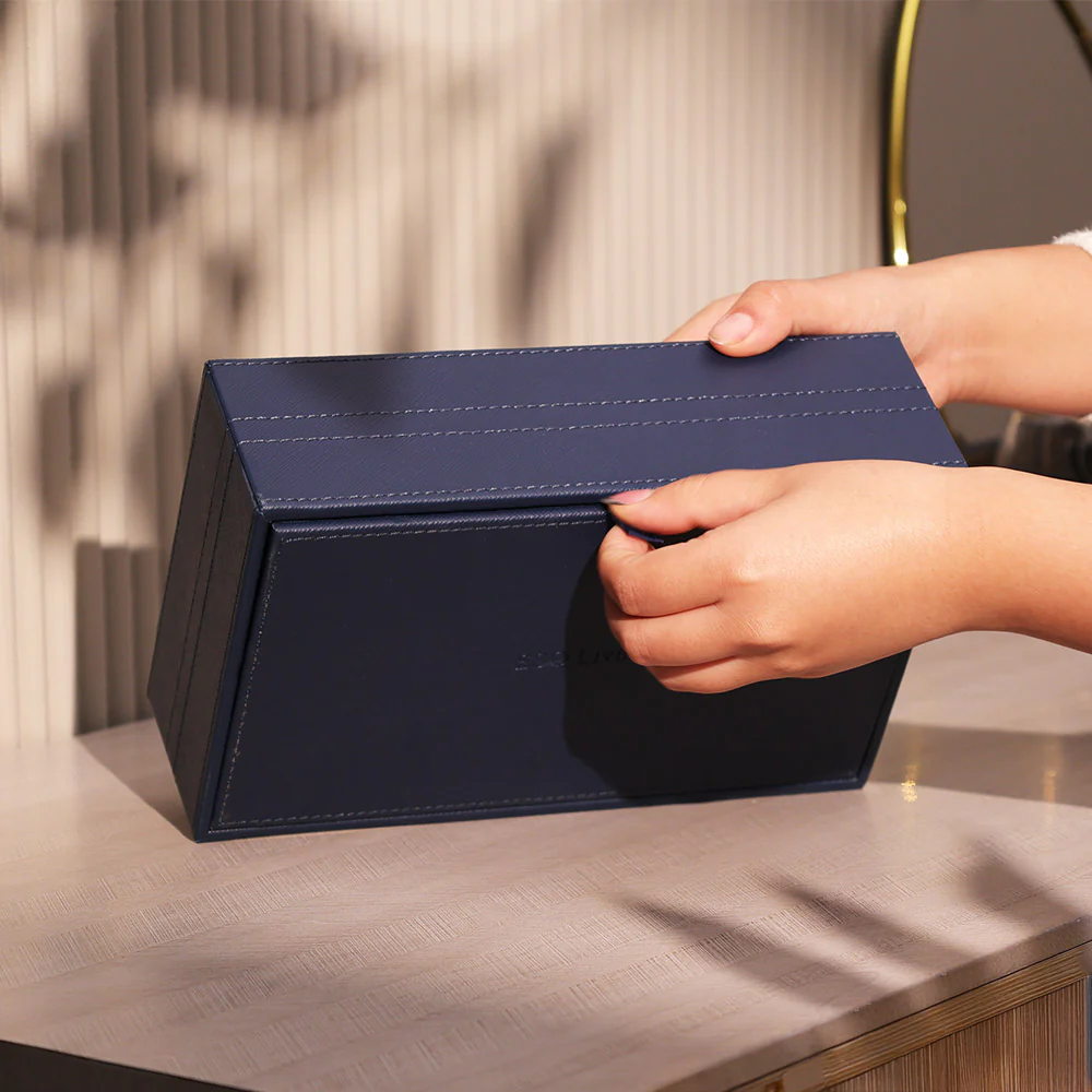 Etna Tissue Box Holder - Navy - Image 5