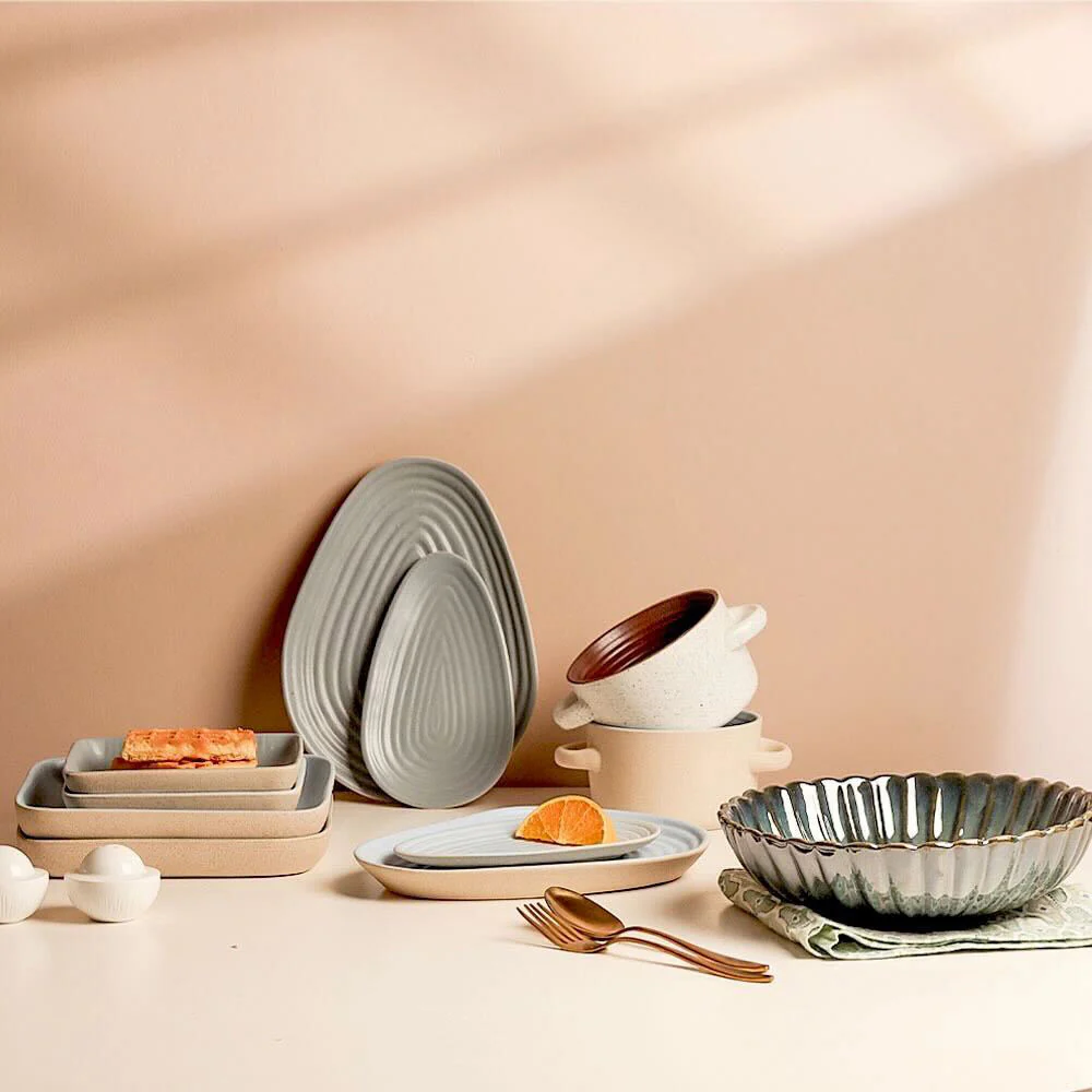 Etre Drop Serving Plate Small - Dove Grey - Image 6