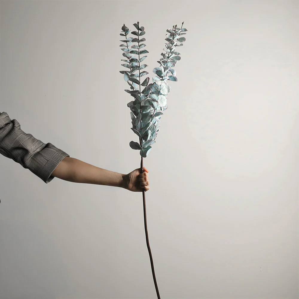Eucalyptus Leaves Faux Stem - Sky Blue - Image 2
