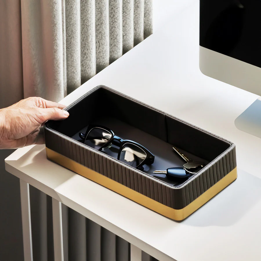 Everly Valet Tray - Black & Gold - Image 2