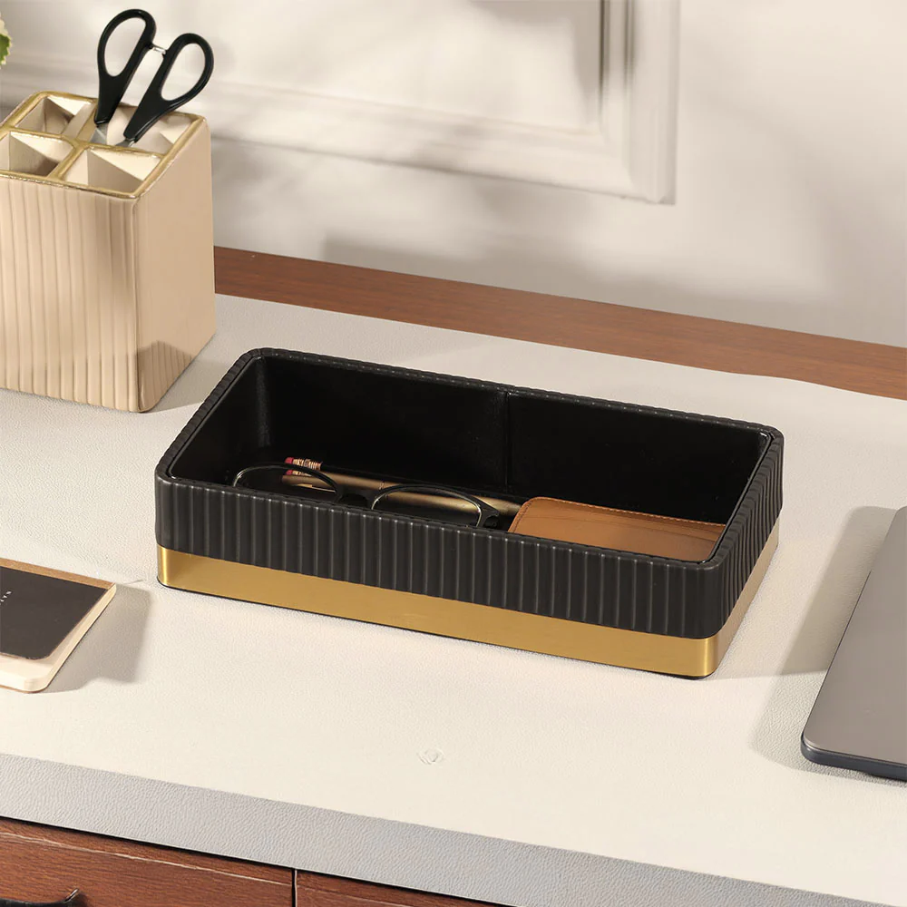 Everly Valet Tray - Black & Gold - Image 4