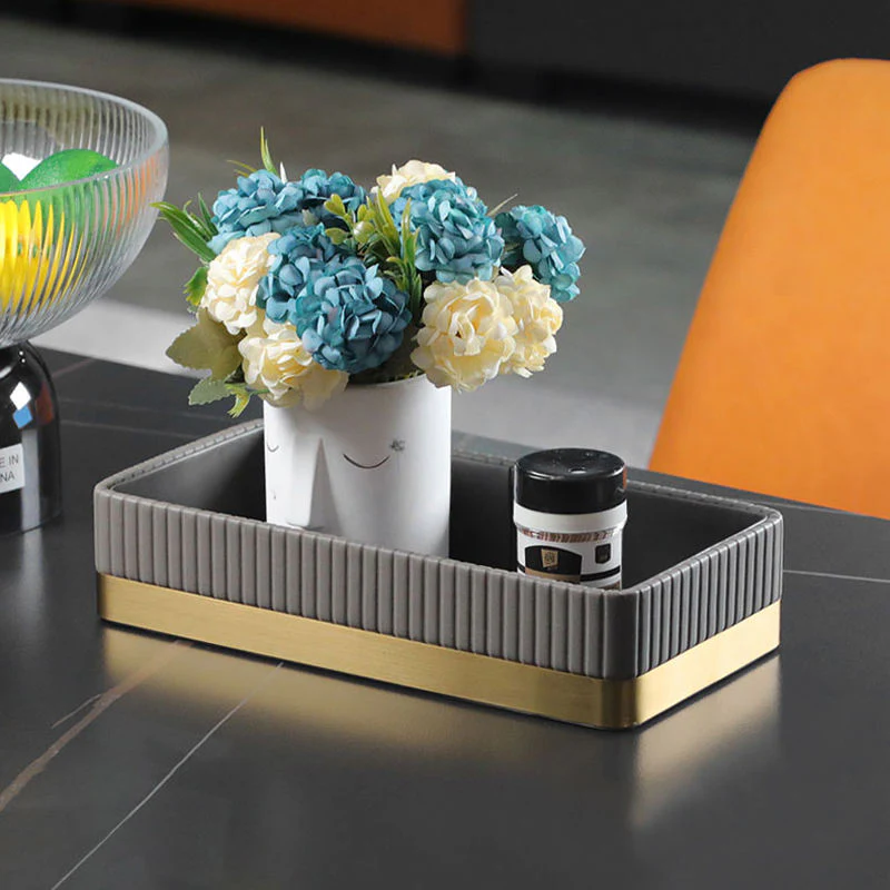 Everly Valet Tray - Dark Grey & Gold - Image 4
