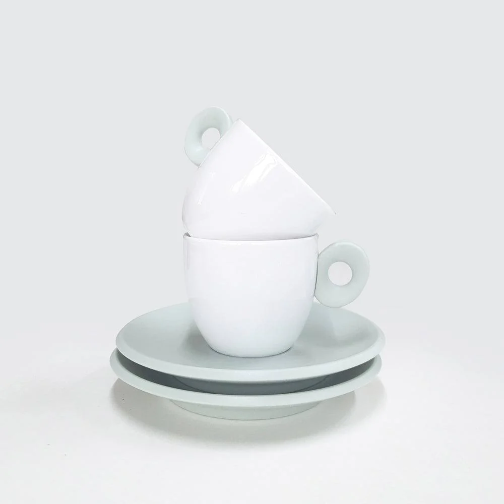 Everyday Espresso Cups with Saucer, Set of 2 - Green - Image 4