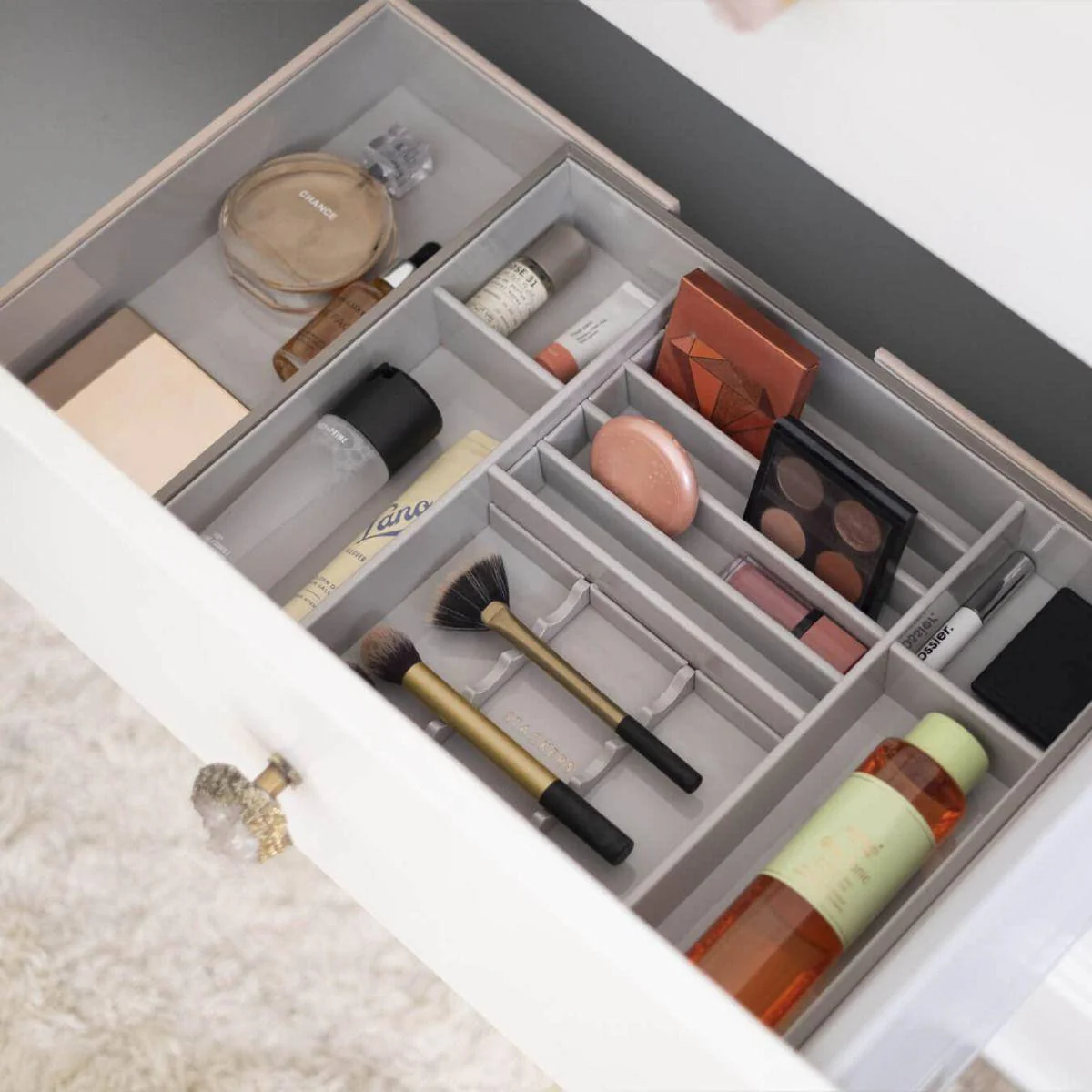 Expandable In-Drawer Makeup Organiser - Blush Pink