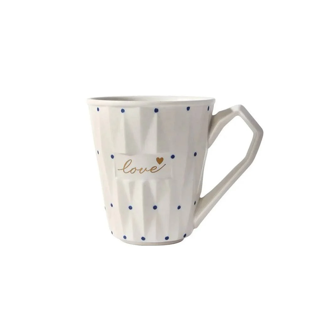 Faceted Ceramic Coffee Mug - Love - Image 3