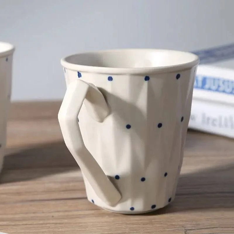 Faceted Ceramic Coffee Mug - Love - Image 5