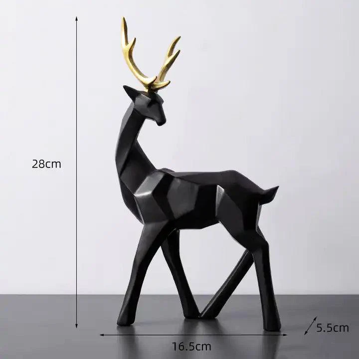 Faceted Standing Antler Decorative Sculpture - Black - Image 7