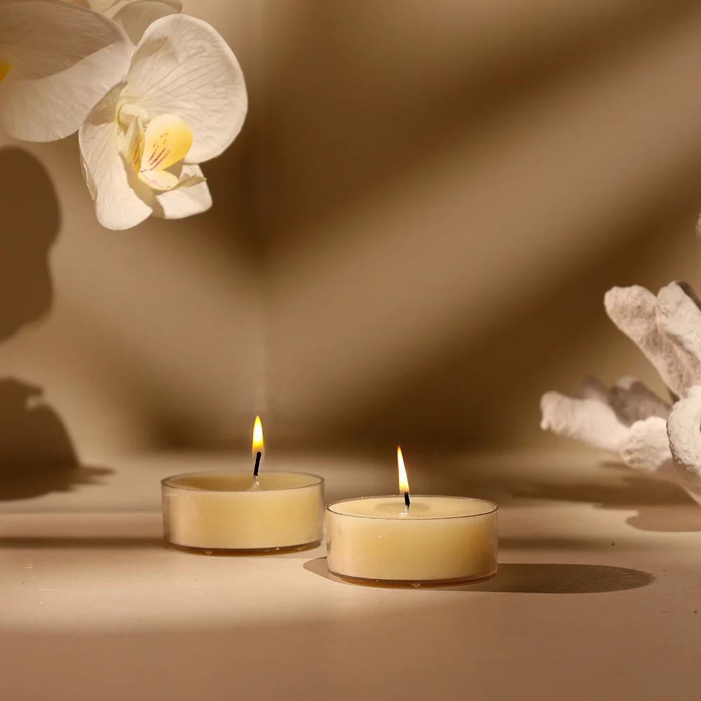 Fana Tealights Large, Set of 4 - Cream - Image 4