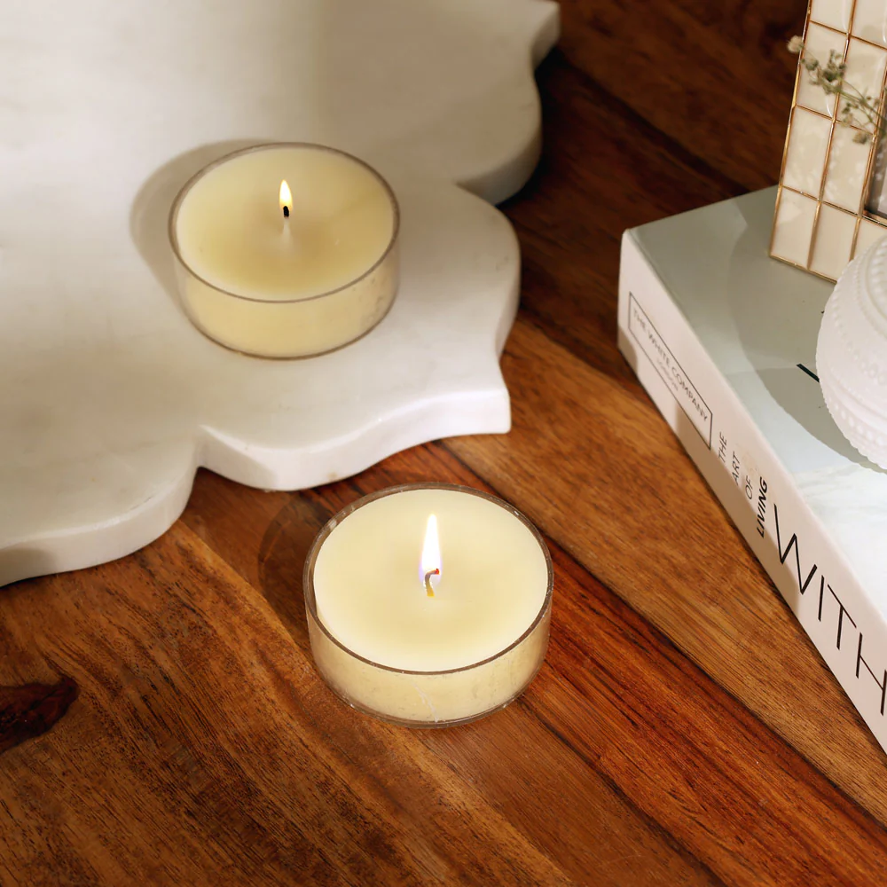 Fana Tealights Large, Set of 4 - Cream - Image 5