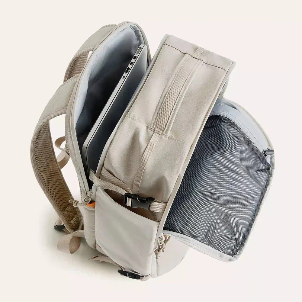Faro Travel Backpack With Pouch - Off White - Image 10