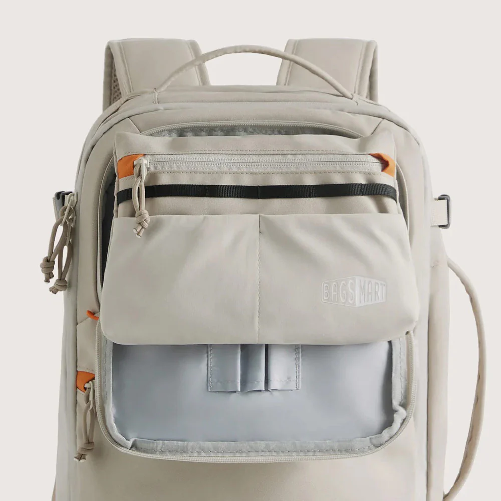 Faro Travel Backpack With Pouch - Off White - Image 13