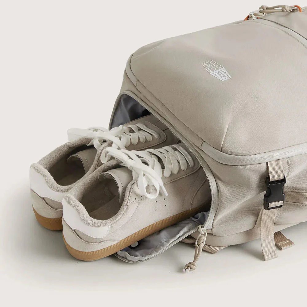Faro Travel Backpack With Pouch - Off White - Image 15