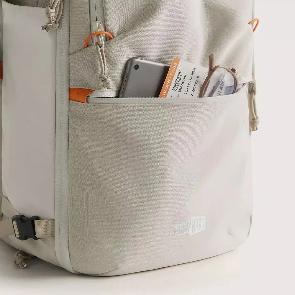 Faro Travel Backpack With Pouch - Off White - Image 16