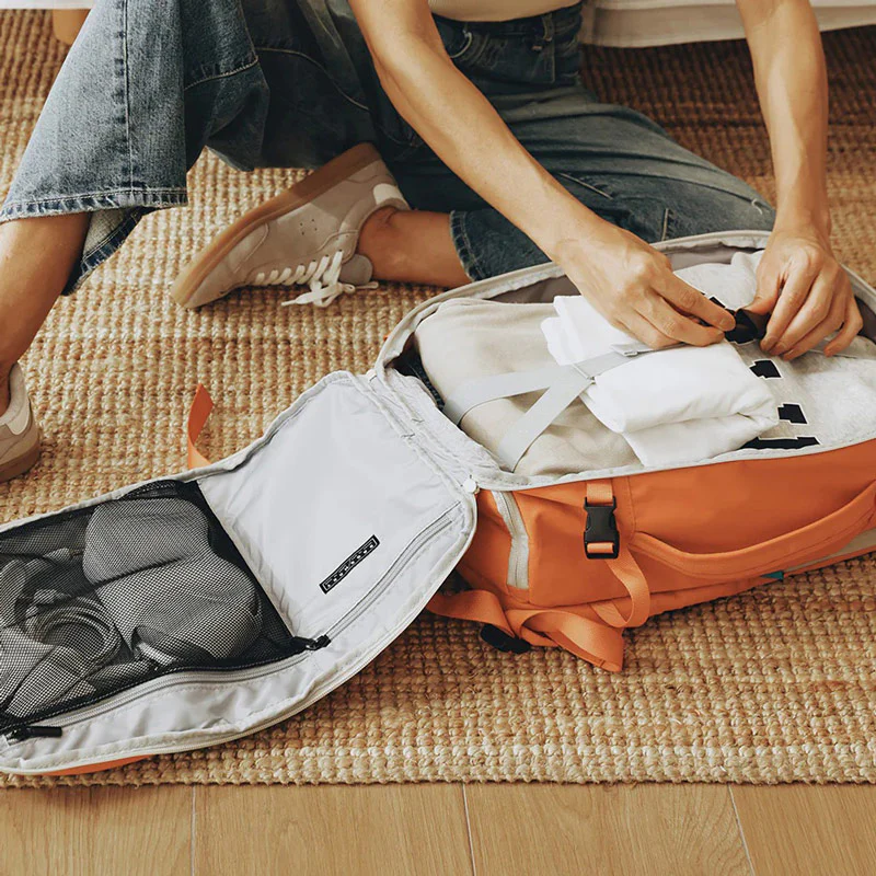 Faro Travel Backpack With Pouch - Rust Orange - Image 12