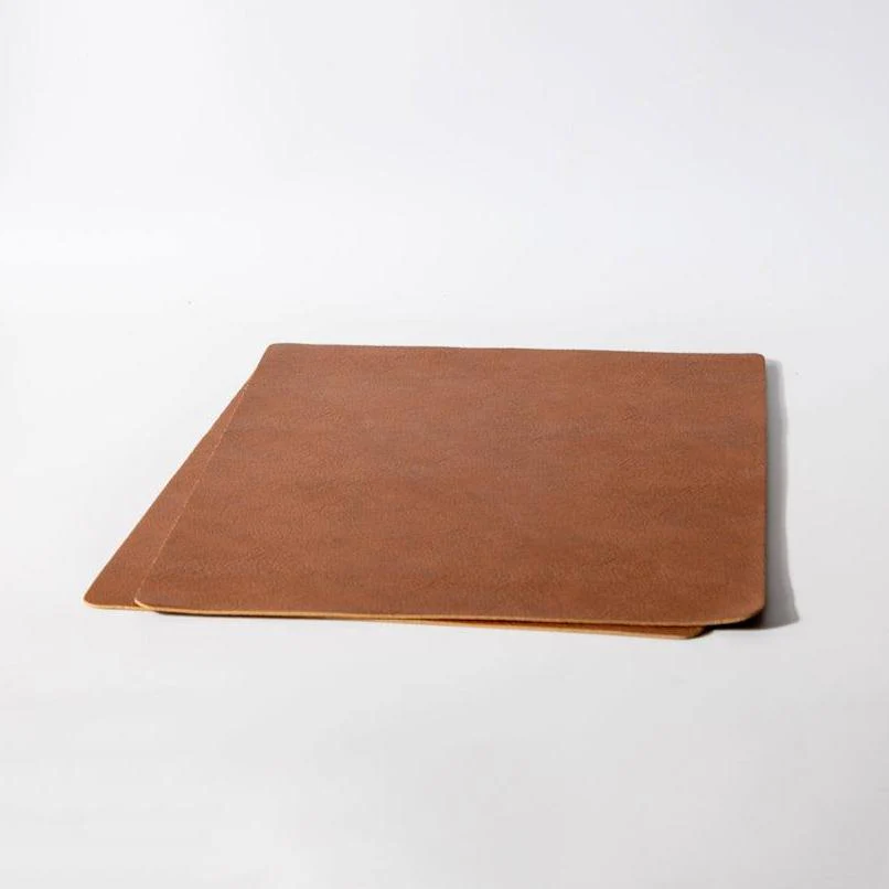 Faux Leather Rectangular Placemats, Set of 2 - Tan Brown - Image 3