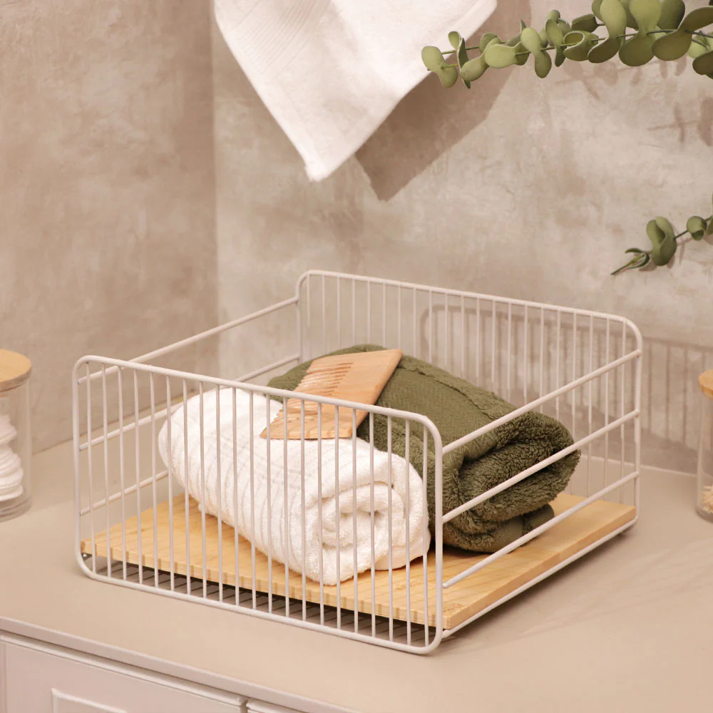 Fence Square Basket Medium - Taupe Natural - Image 6