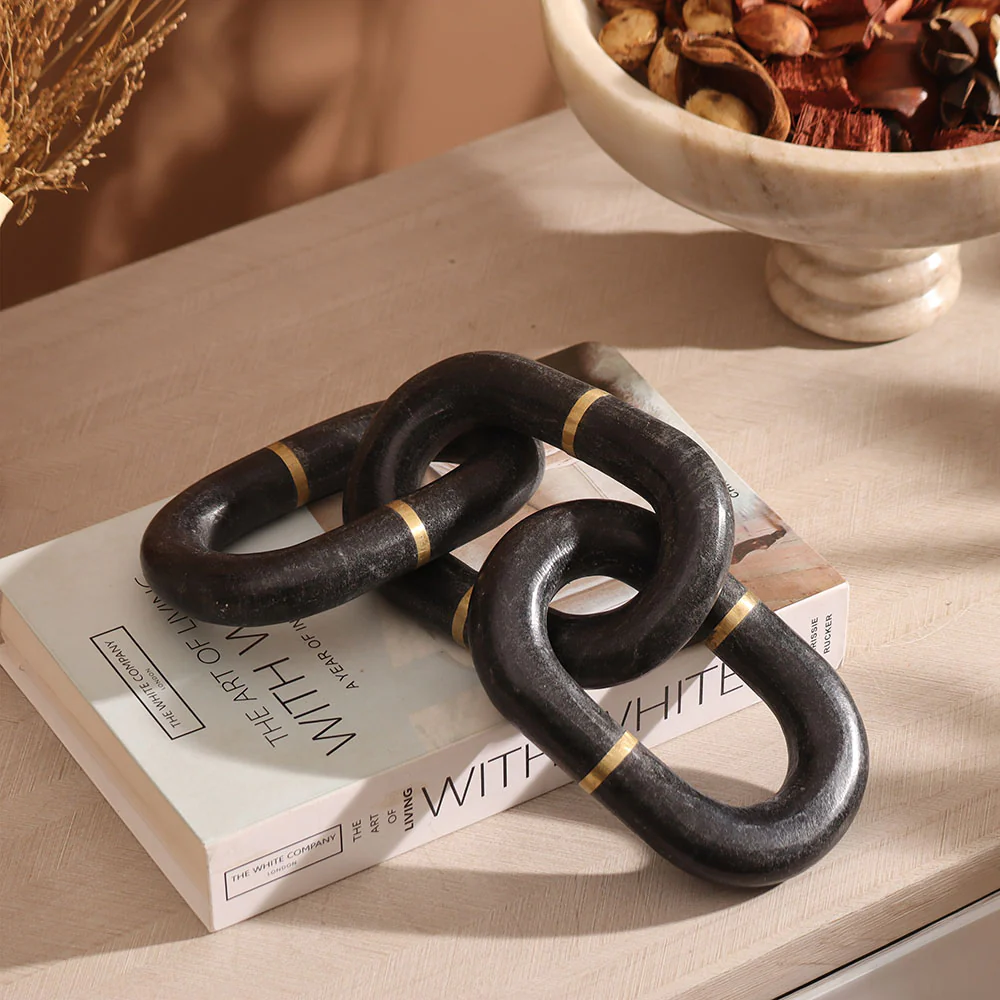 Fetters Marble Sculpture - Black Gold - Image 3