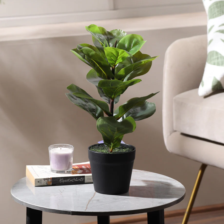 Fiddle Leaf Fig Artificial Potted Plant Small - Green