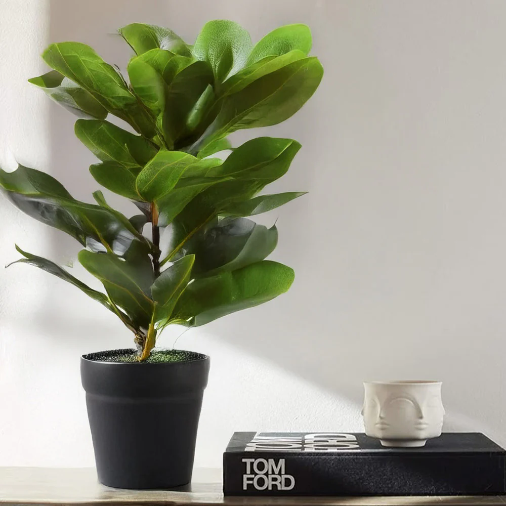 Fiddle Leaf Fig Artificial Potted Plant Small - Green - Image 2