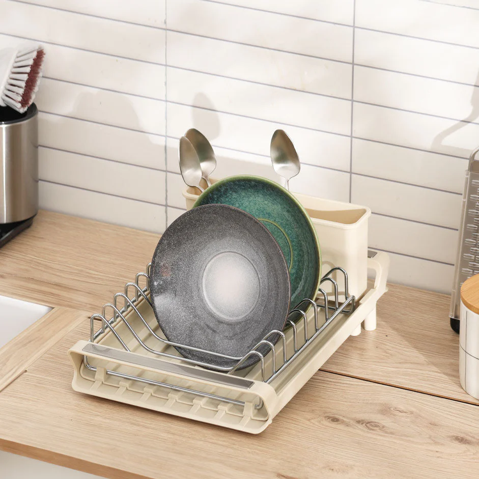 Fina Slim Expandable Dish Rack - Beige