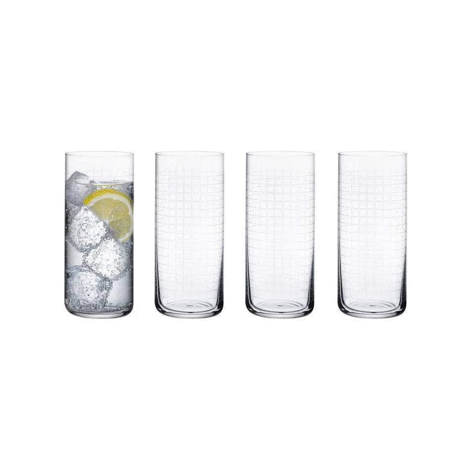 Finesse Grid Highball Glasses 350ml, Set 4 - Image 3
