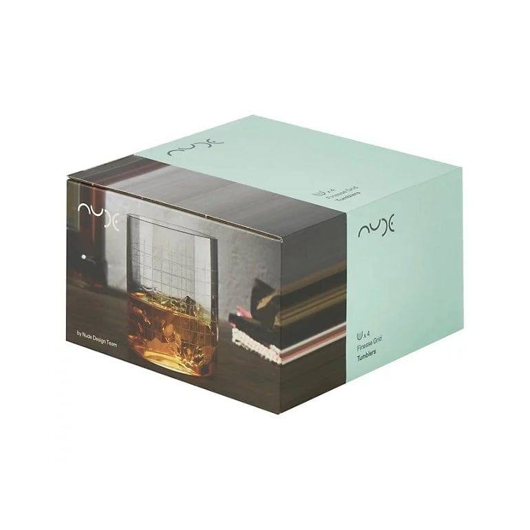 Finesse Grid Whiskey Tumblers 390ml, Set of 4 - Image 6