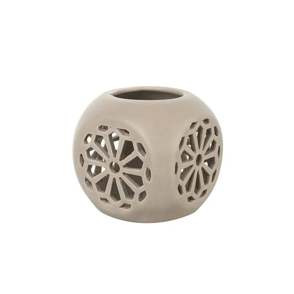 Fiore Ceramic Tealight Holder Medium - Beige - Image 6