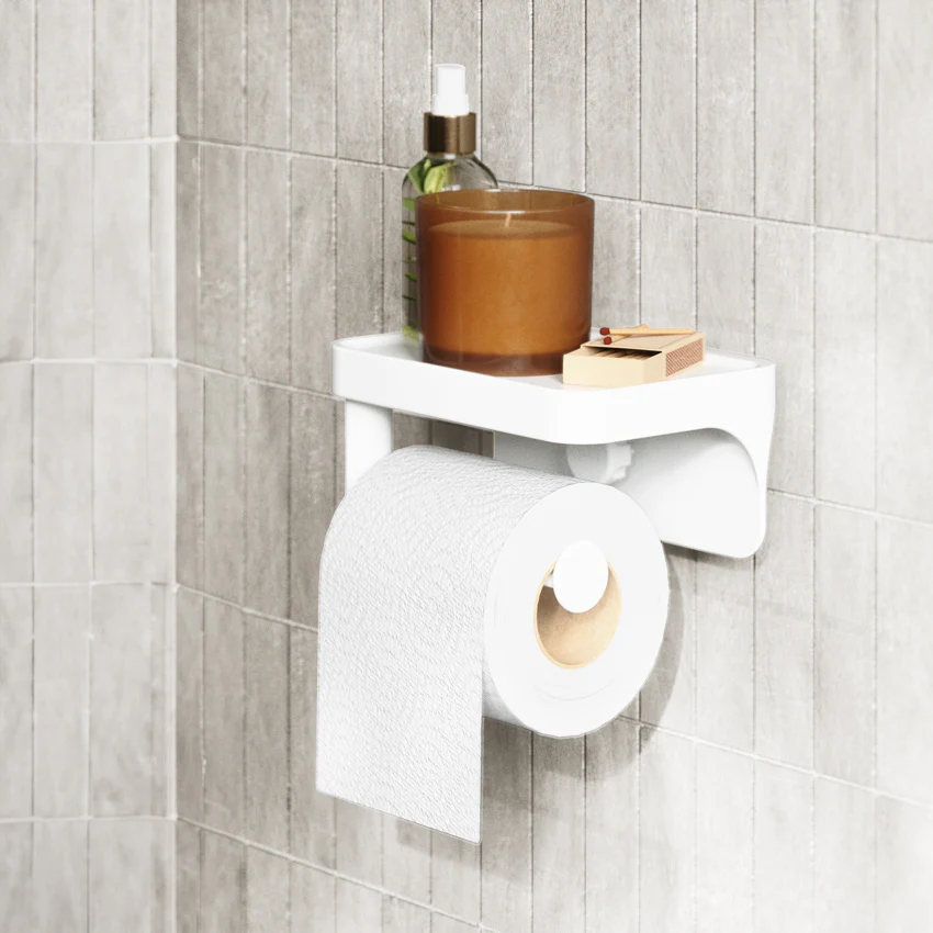 Flex Adhesive Toilet Paper Holder - White - Image 3