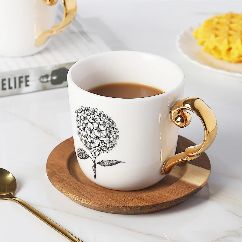 Flora Ceramic Mug White - Hydrangea - Image 4
