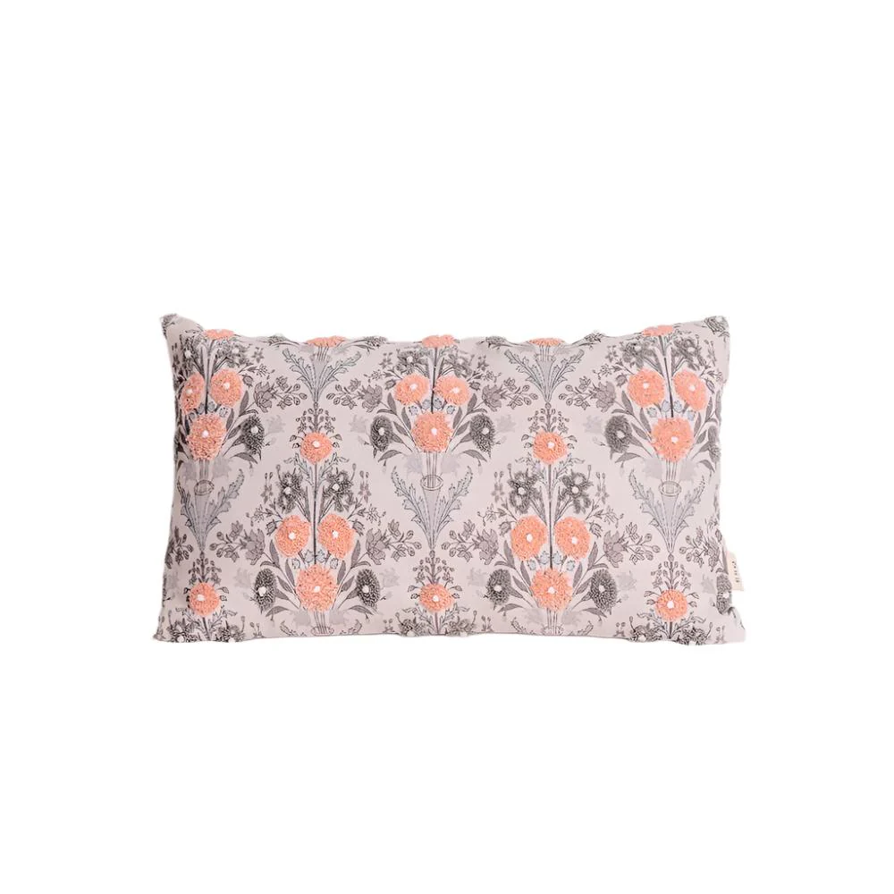 Flores Rectangular Embroidered Cushion Cover 50x30cm - Multicolor - Image 3