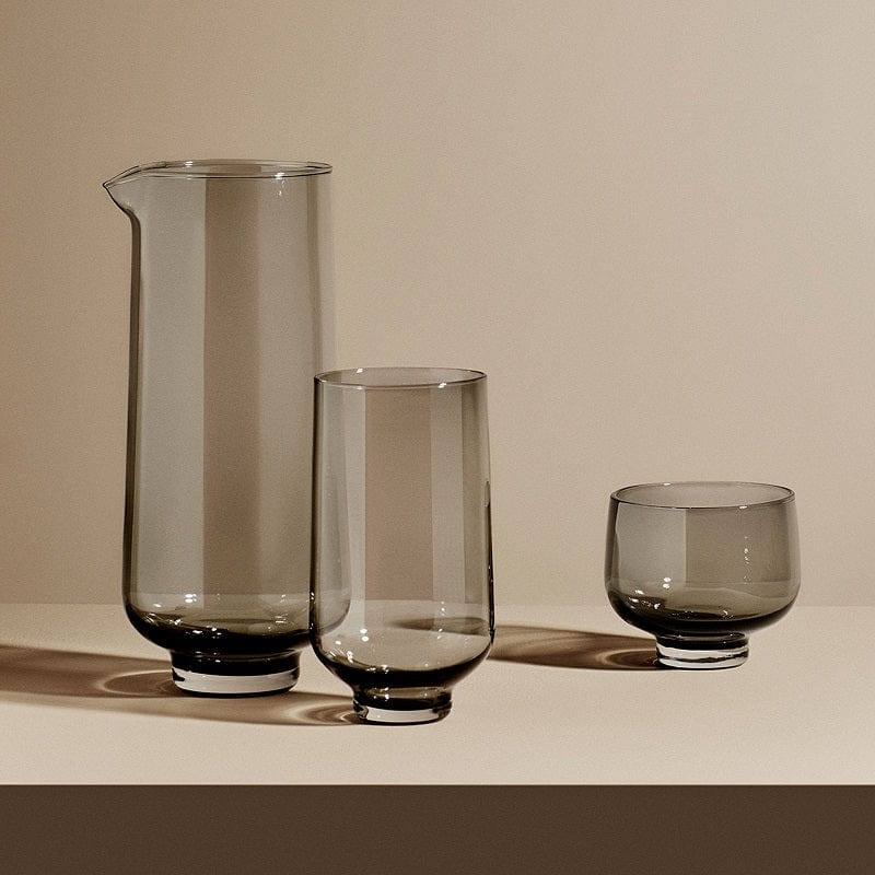 Flow Tall Glasses 400ml, Set of 2 - Smoke - Image 2